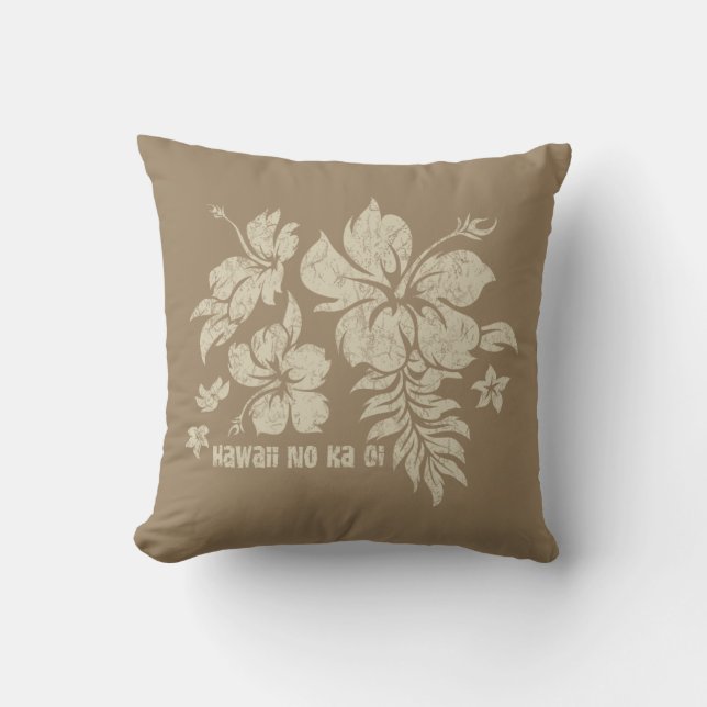 Hibiscus Pareau Hawaiian Floral Reversible Pillow Kussen (Voorkant)
