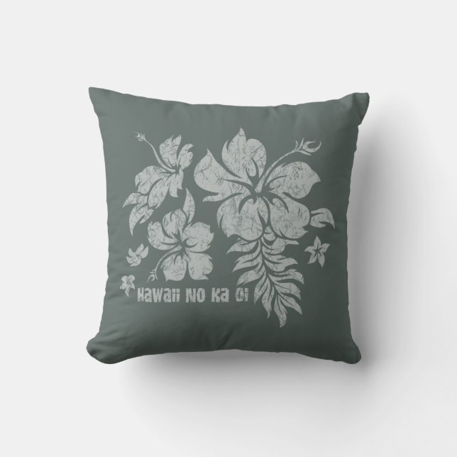 Hibiscus Pareau Hawaiian Floral Reversible Pillow Kussen (Voorkant)
