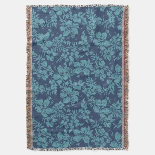 Hibiscus Pareau Hawaiian Floral Throw Blanket Deken (Voorkant Verticaal)