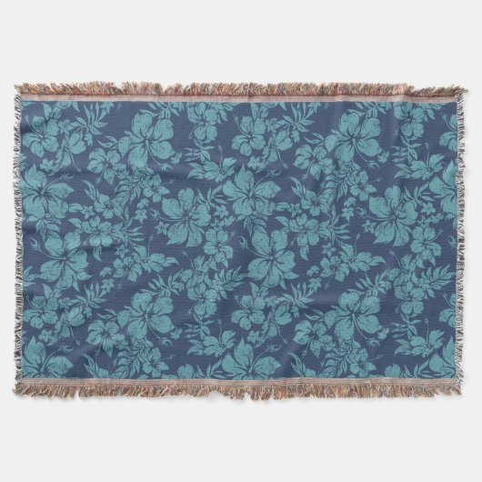 Hibiscus Pareau Hawaiian Floral Throw Blanket Deken (Voorkant)