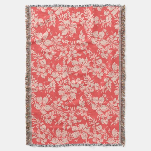 Hibiscus Pareau Hawaiian Floral Throw Blanket Deken (Voorkant Verticaal)