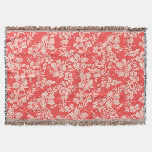 Hibiscus Pareau Hawaiian Floral Throw Blanket Deken (Voorkant)