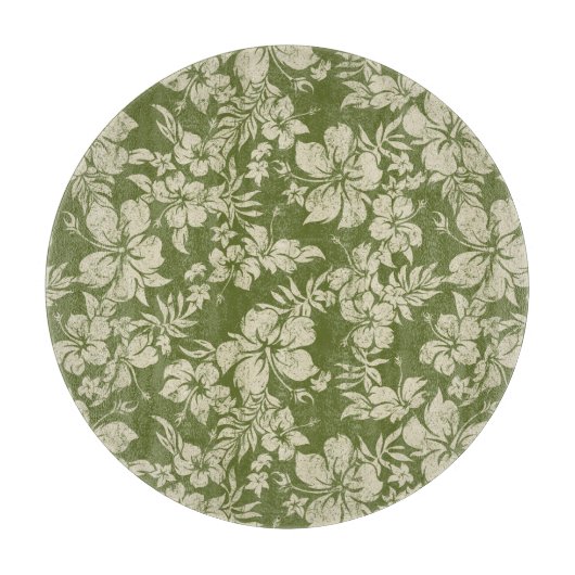 Hibiscus Pareau Hawaiian Glass Cutting Board Snijplank (Voorkant)