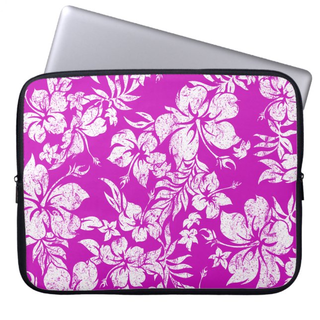 Hibiscus Pareau Hawaiian Neopree Wetsuit Laptop Sleeve (Voorkant)