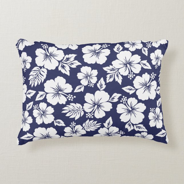 Hibiscus-patroon Accent Kussen (Voorkant)