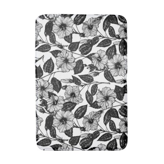 Hibiscus-patroon Badmat (Voorkant Verticaal)