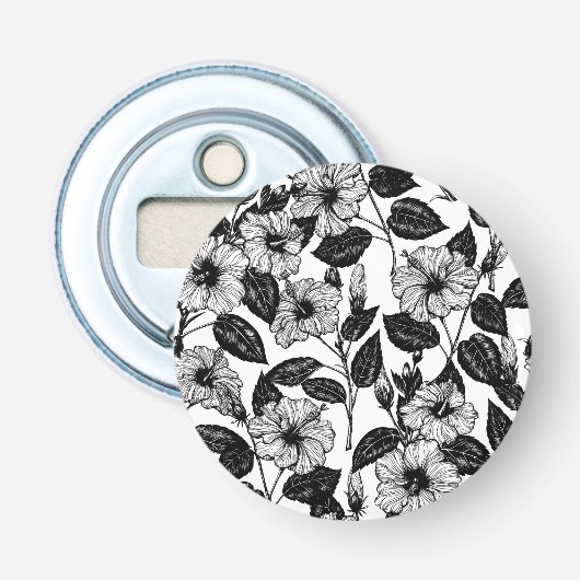 Hibiscus-patroon Button Flesopener (Voorkant)