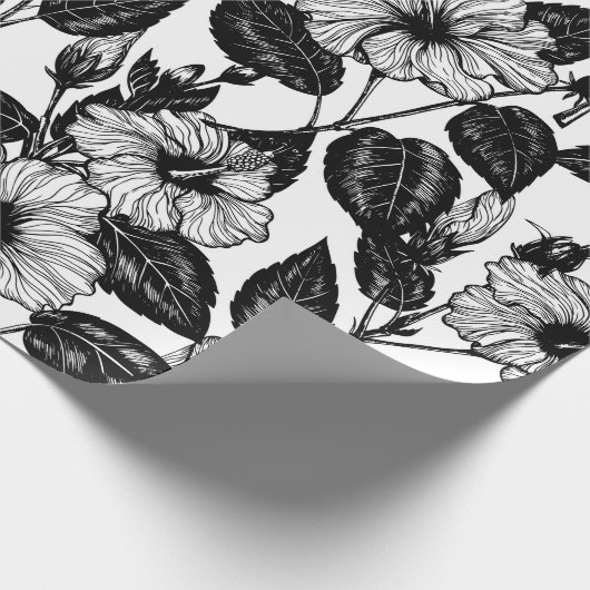 Hibiscus-patroon Cadeaupapier (Hoek)