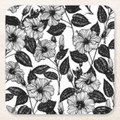Hibiscus-patroon Kartonnen Onderzetters (Voorkant)