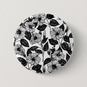 Hibiscus-patroon Ronde Button 5,7 Cm (Voorkant)