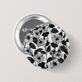 Hibiscus-patroon Ronde Button 5,7 Cm (Voorkant /achterkant)