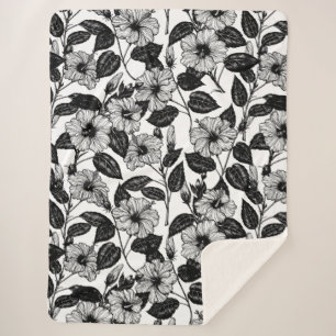 Hibiscus-patroon Sherpa Deken