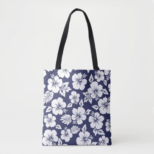 Hibiscus-patroon Tote Bag (Voorkant)