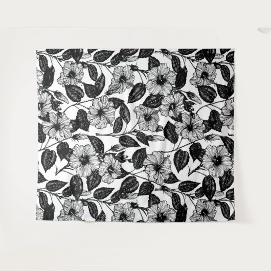 Hibiscus-patroon Wandkleed (Voorkant (horizontaal))