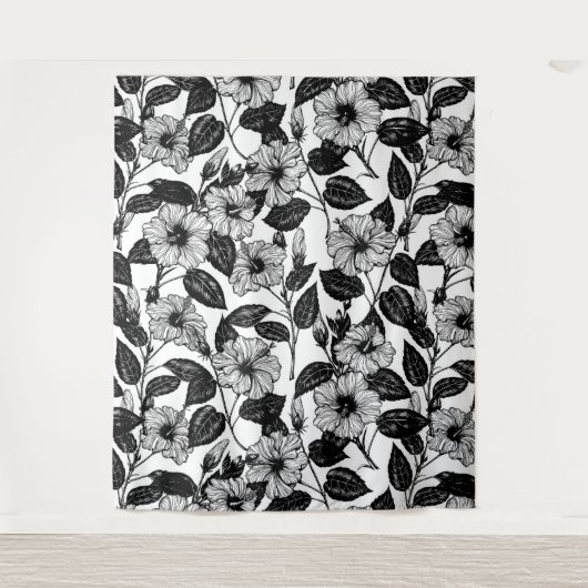 Hibiscus-patroon Wandkleed (Voorkant)