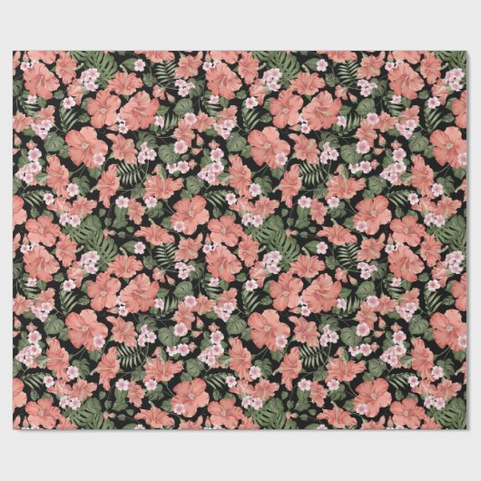 Hibiscus Pattern Cadeaupapier (Vlak)