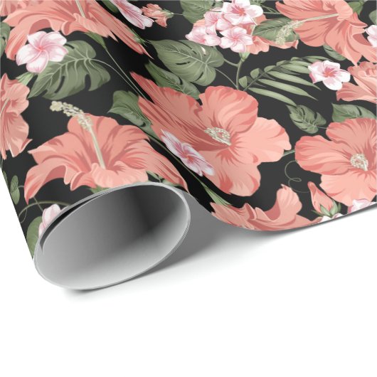 Hibiscus Pattern Cadeaupapier (Rol Hoek)