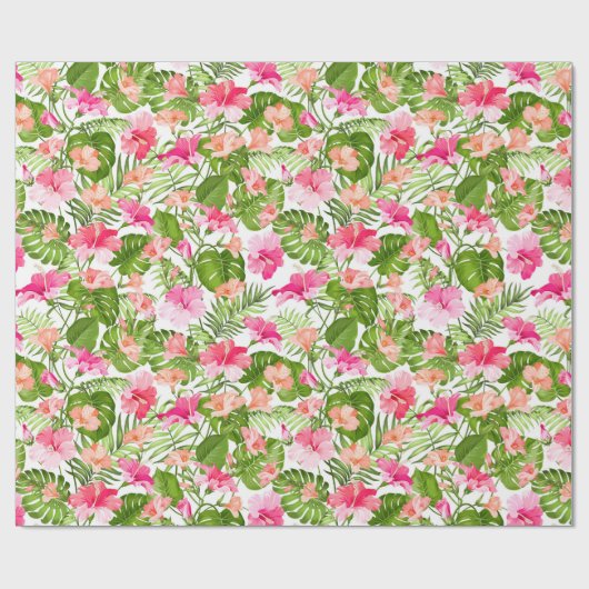 Hibiscus Pattern Cadeaupapier (Vlak)