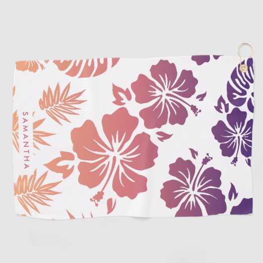 Hibiscus Pattern Golfhanddoek (Horizontaal)