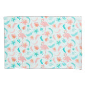 Hibiscus Pattern Pink Flamingo Kussensloop (Voorkant)
