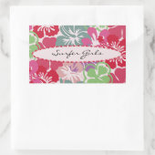 Hibiscus Pattern Rechthoekige Sticker (Tas)