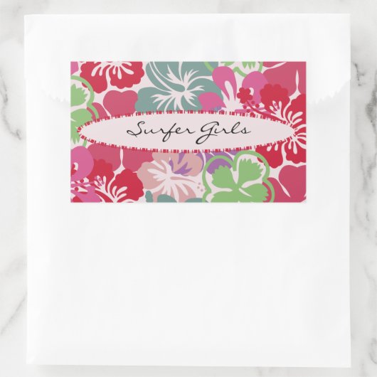 Hibiscus Pattern Rechthoekige Sticker (Tas)