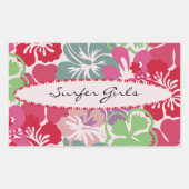 Hibiscus Pattern Rechthoekige Sticker (Voorkant)