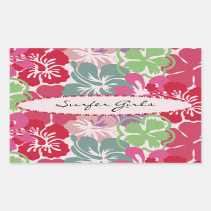 Hibiscus Pattern Rechthoekige Sticker