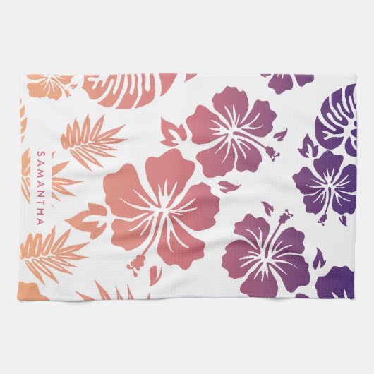 Hibiscus Pattern Theedoek (Horizontaal)