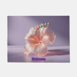 Hibiscus Peach Lavender Doormat Deurmat