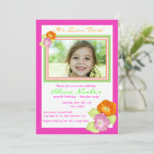 Hibiscus Photo Invitation Kaart (Staand voorkant)
