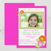 Hibiscus Photo Invitation Kaart (Voorkant / Achterkant)