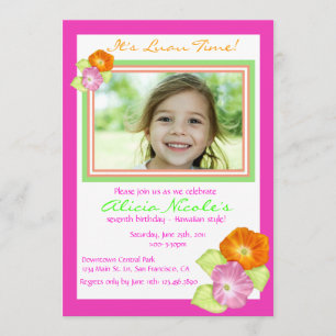 Hibiscus Photo Invitation Kaart