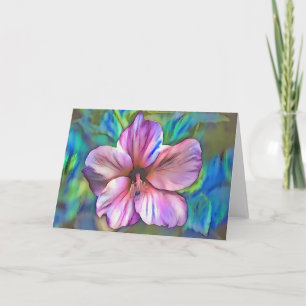 Hibiscus Pink Dream Flower Art Note Kaart