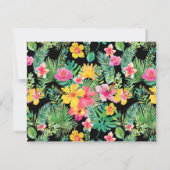 Hibiscus Pink Flamingo Moving Announement Kaart (Achterkant)