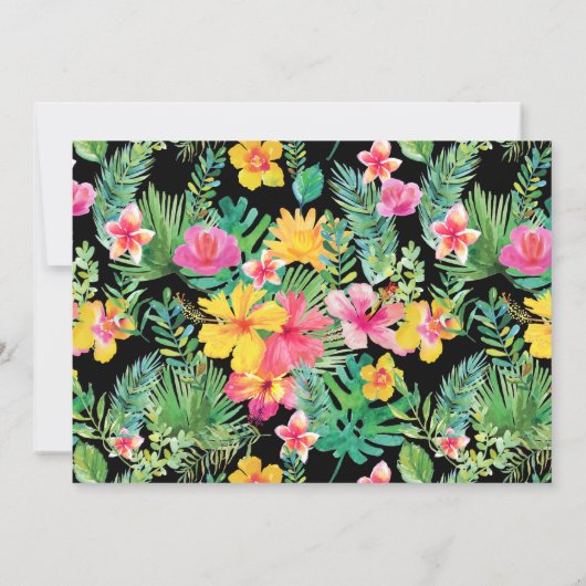 Hibiscus Pink Flamingo Moving Announement Kaart (Achterkant)