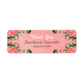 Hibiscus Pink Floral Wedding Favor Labels (Voorkant)