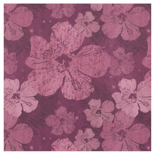 Hibiscus Pink Flowers Batik Stof (Close Up)