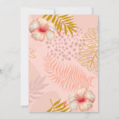 Hibiscus Pink Tropic Floral Birthday Party Kaart (Achterkant)