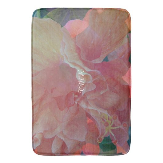 Hibiscus Pique Fabric Monogram Badmat (Voorkant Verticaal)