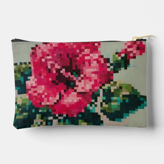 Hibiscus Pixel Art Floral Pastel Etui (Achterkant)