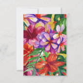 Hibiscus, Plumeria & Palm Modern Trouw RSVP Kaart (Achterkant)