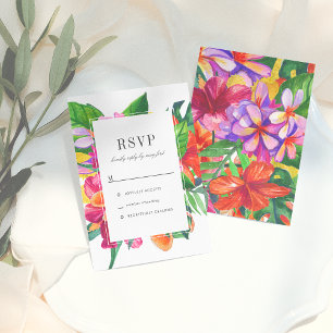 Hibiscus, Plumeria & Palm Moderne Trouw RSVP Kaart