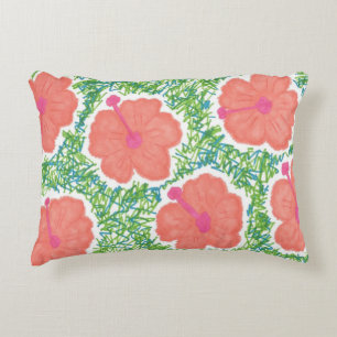 Hibiscus Pop Art Pattern Decoratief Kussen