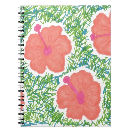Hibiscus Pop Art Pattern Notitieboek (Voorkant)