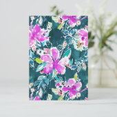 HIBISCUS POP Tropische Waterverf Floral Flat Card Kaart (Staand voorkant)