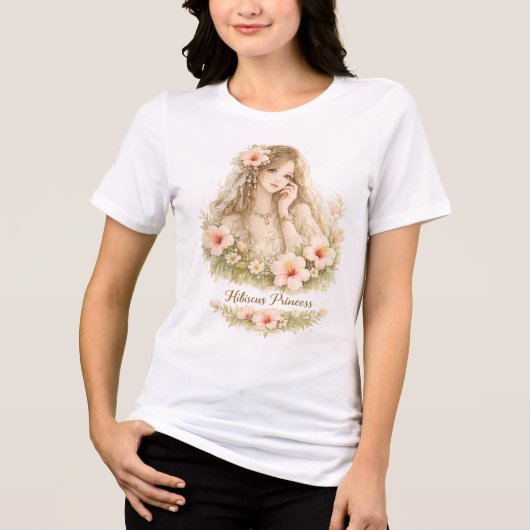 Hibiscus Prinses Tri-Blend Shirt (Voorkant)