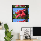 Hibiscus Red Flower Poster (Thuiskantoor)