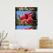 Hibiscus Red Flower Poster (Keuken)