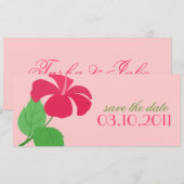 Hibiscus Reddingsaankondiging Datum Kaart (Voorkant / Achterkant)